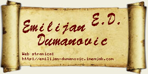 Emilijan Dumanović vizit kartica